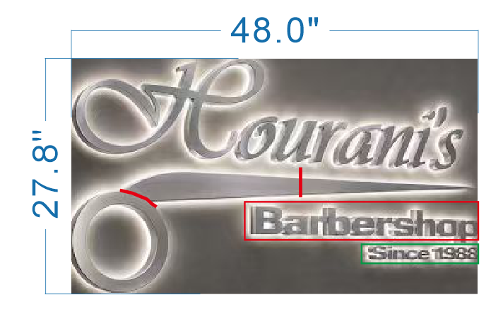 Custom 3D Metal Backlit Sign for Alan Hart