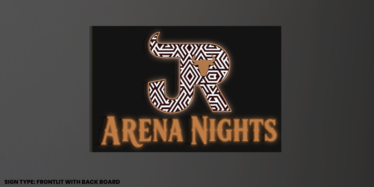 Custom 3D Metal Frontlit Sign with metal back panel for Aaziz Ruiz