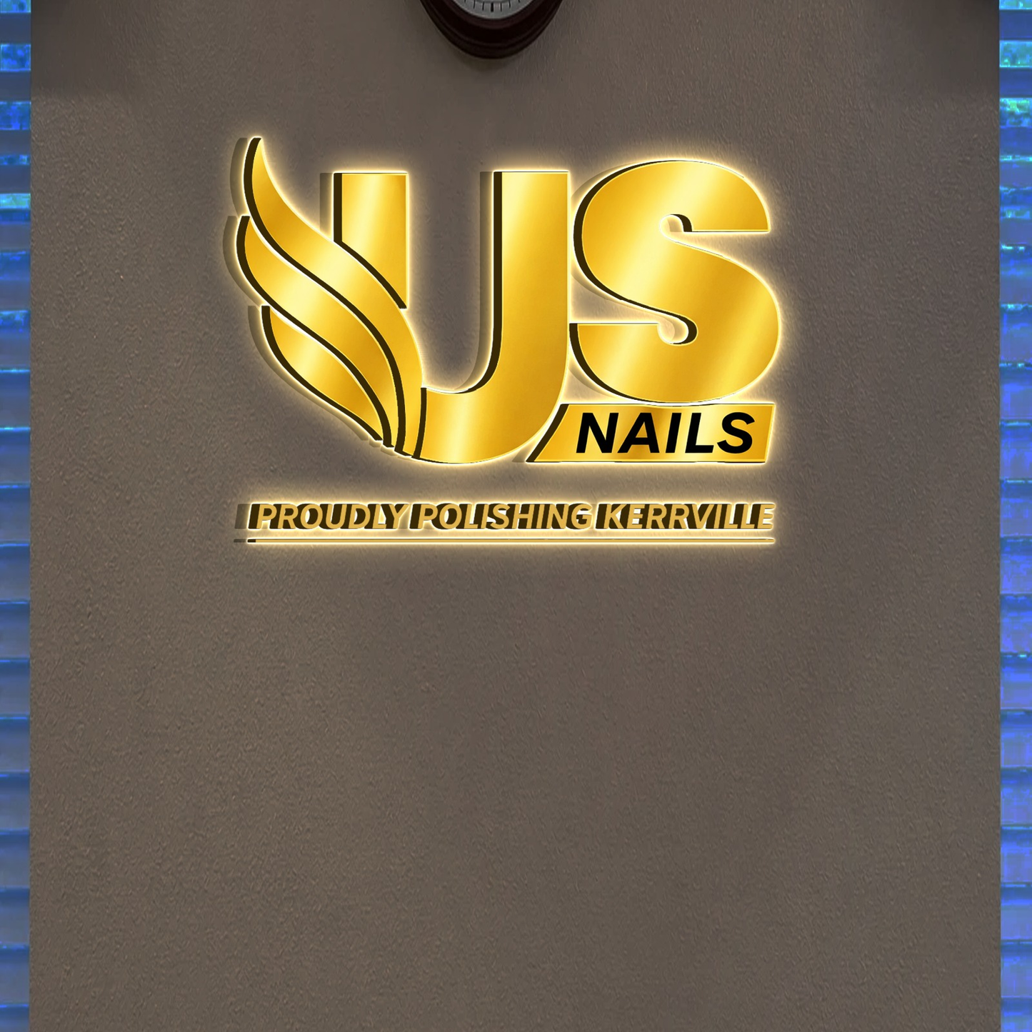 Custom fabricated backlit Channel Sign.(Mirror Gold) for Aiden Nguyen