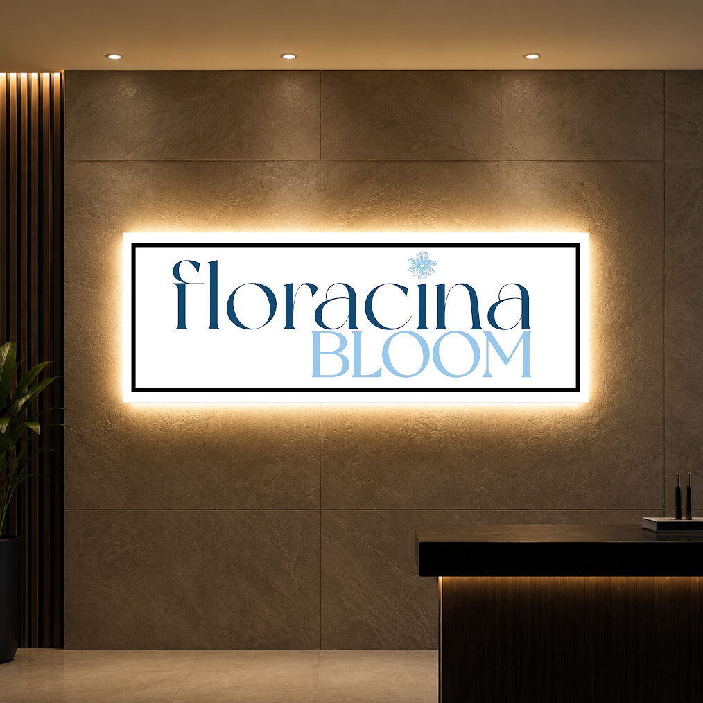 Custom Acrylic Backlit Sign for Francine Herrmann